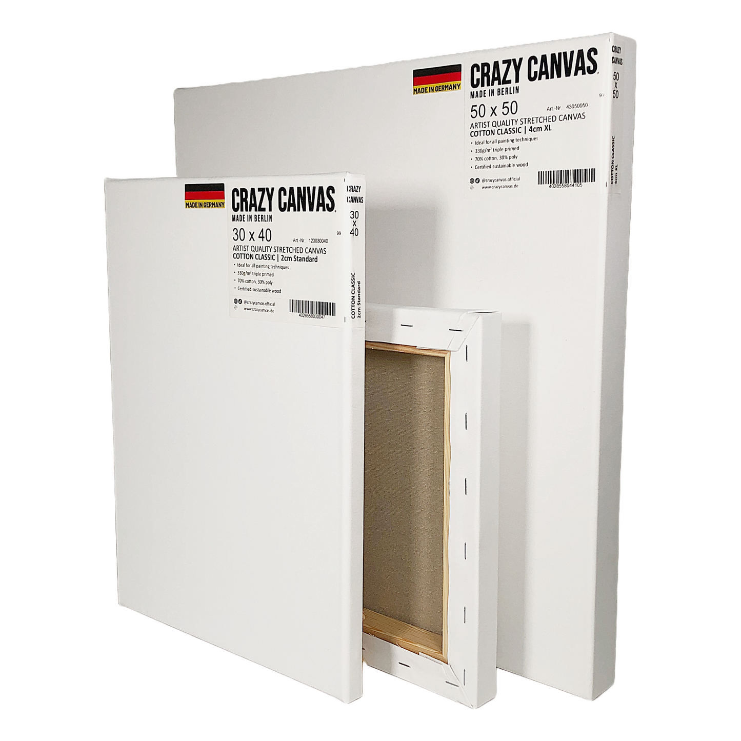 Stretched Canvas COTTON CLASSIC, 2-Pack - Made in Germany