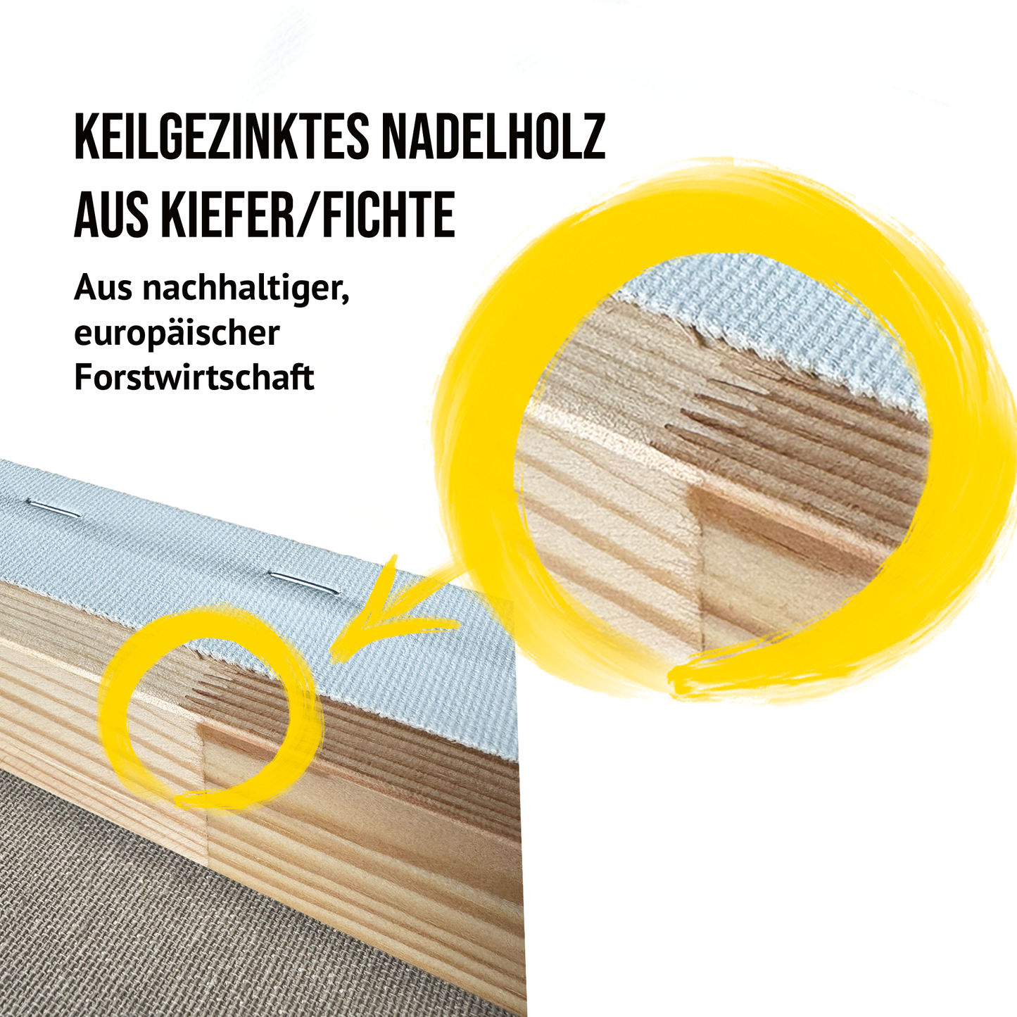 Bespannter Keilrahmen RAW Medium Baumwolle Ungrundiert, 2-Pack - Made in Germany