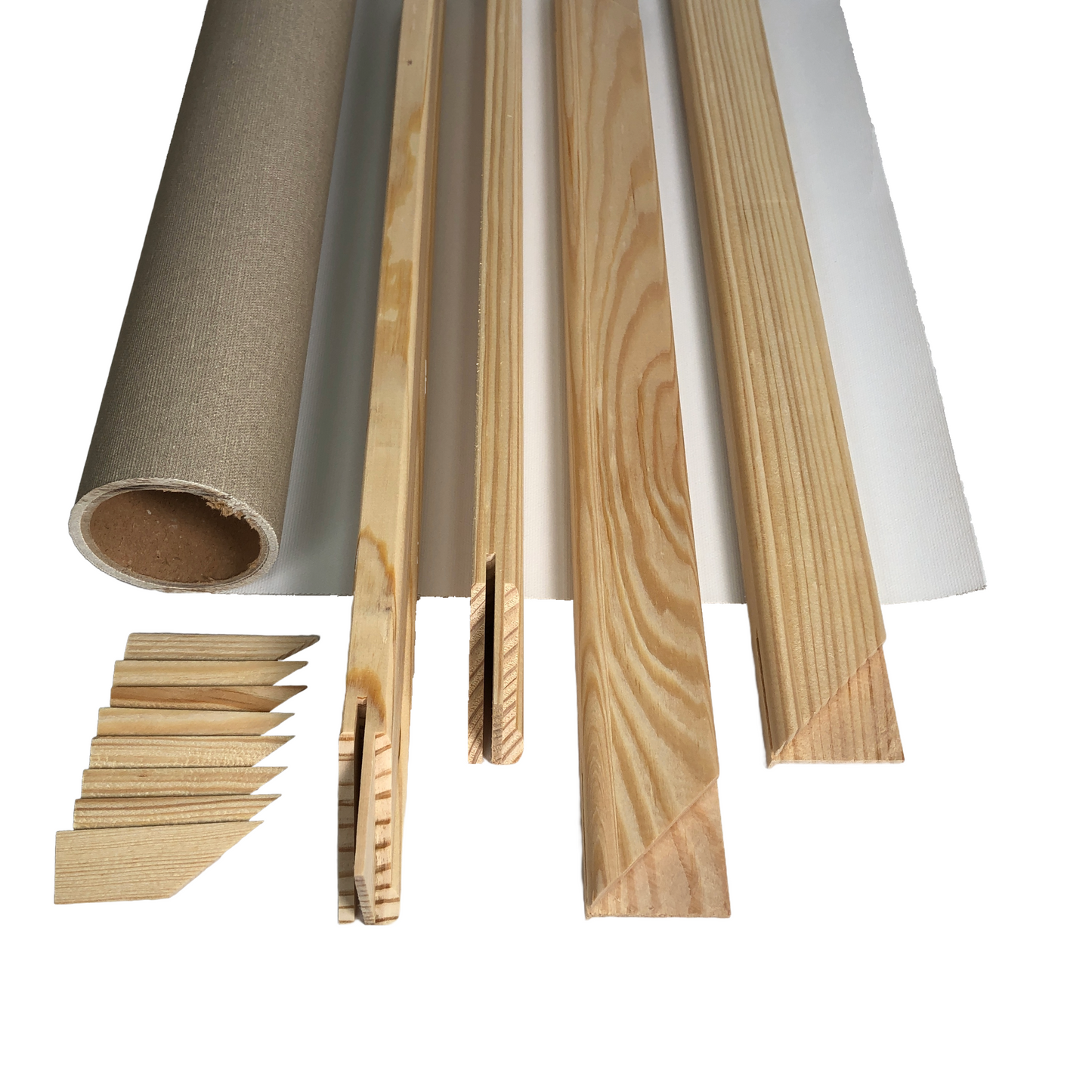 Keilrahmen Bausatz mit Baumwolle Grundiert - Selbst Zusammenbauen