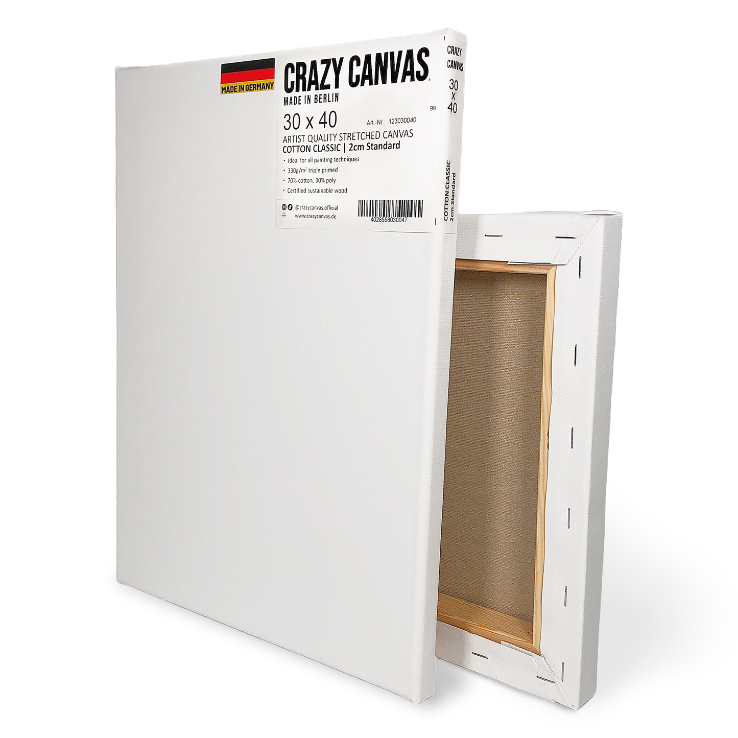 Stretched Canvas COTTON CLASSIC, 2-Pack - Made in Germany