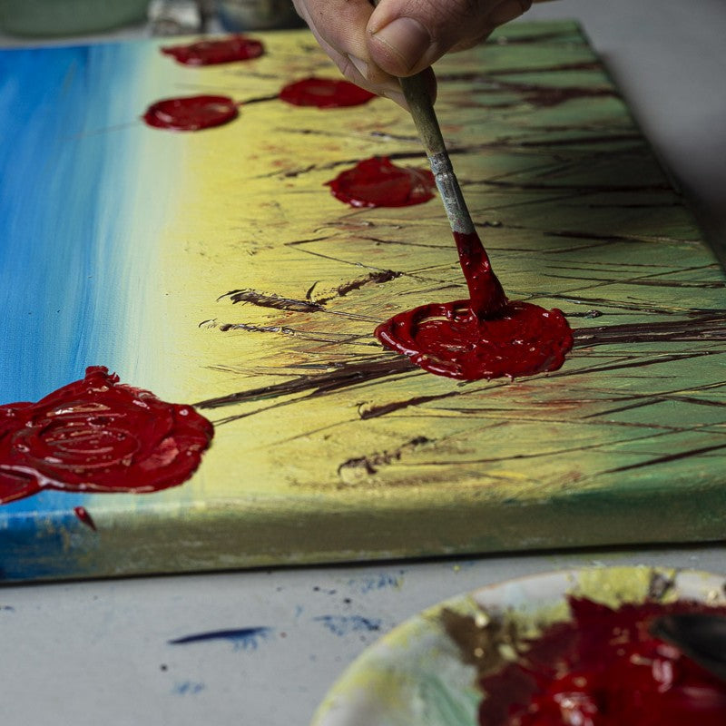 Maltuch Baumwolle Mischgewebe grundiert, mittlere Struktur, 330g/m²