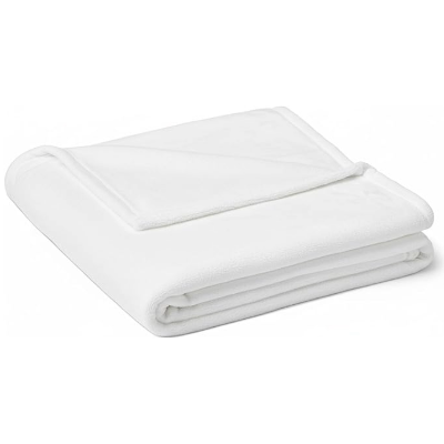 Fleecedecke, Flauschige Kuscheldecke 122 x 154 cm, Weiß