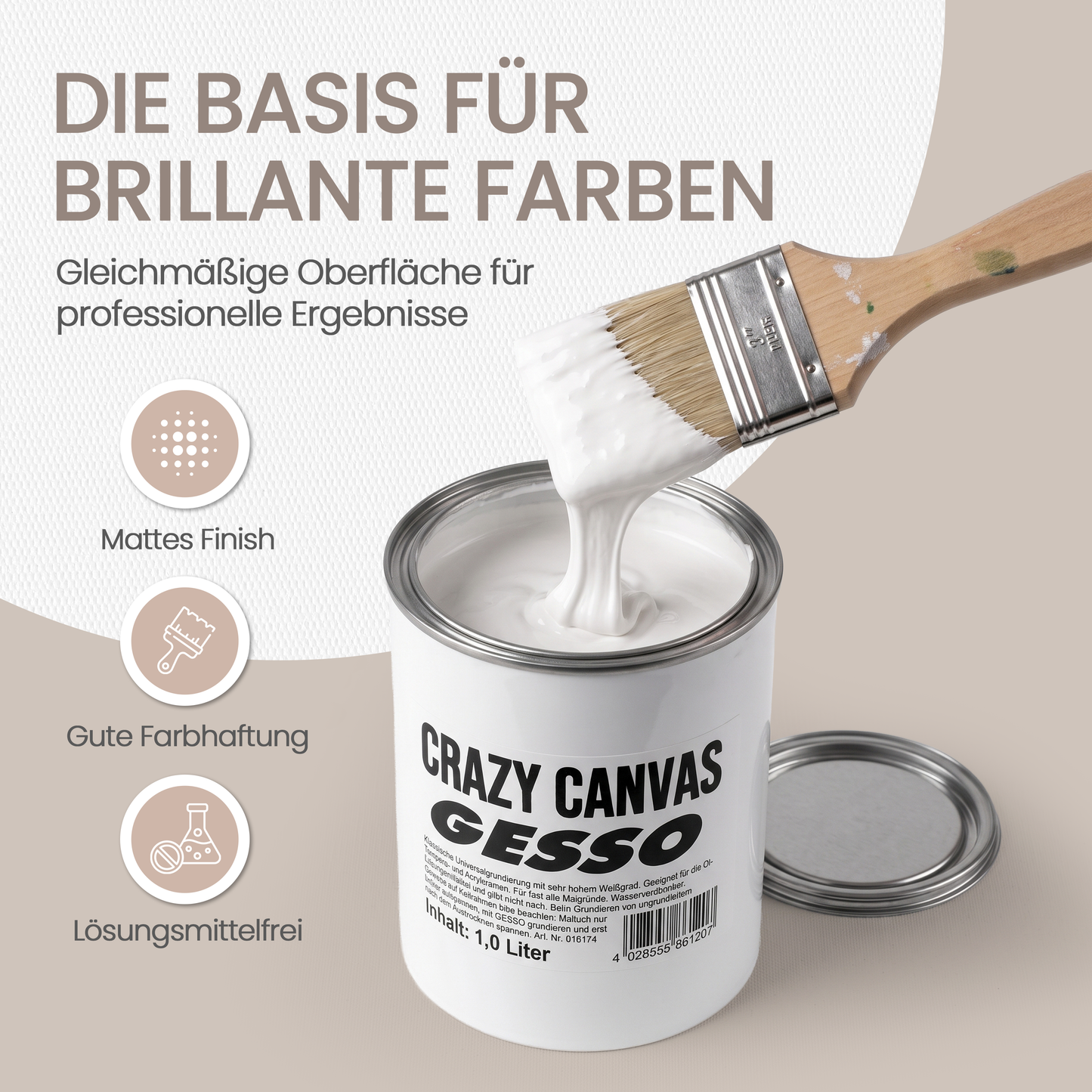 Gesso weiß matt - 1 Liter