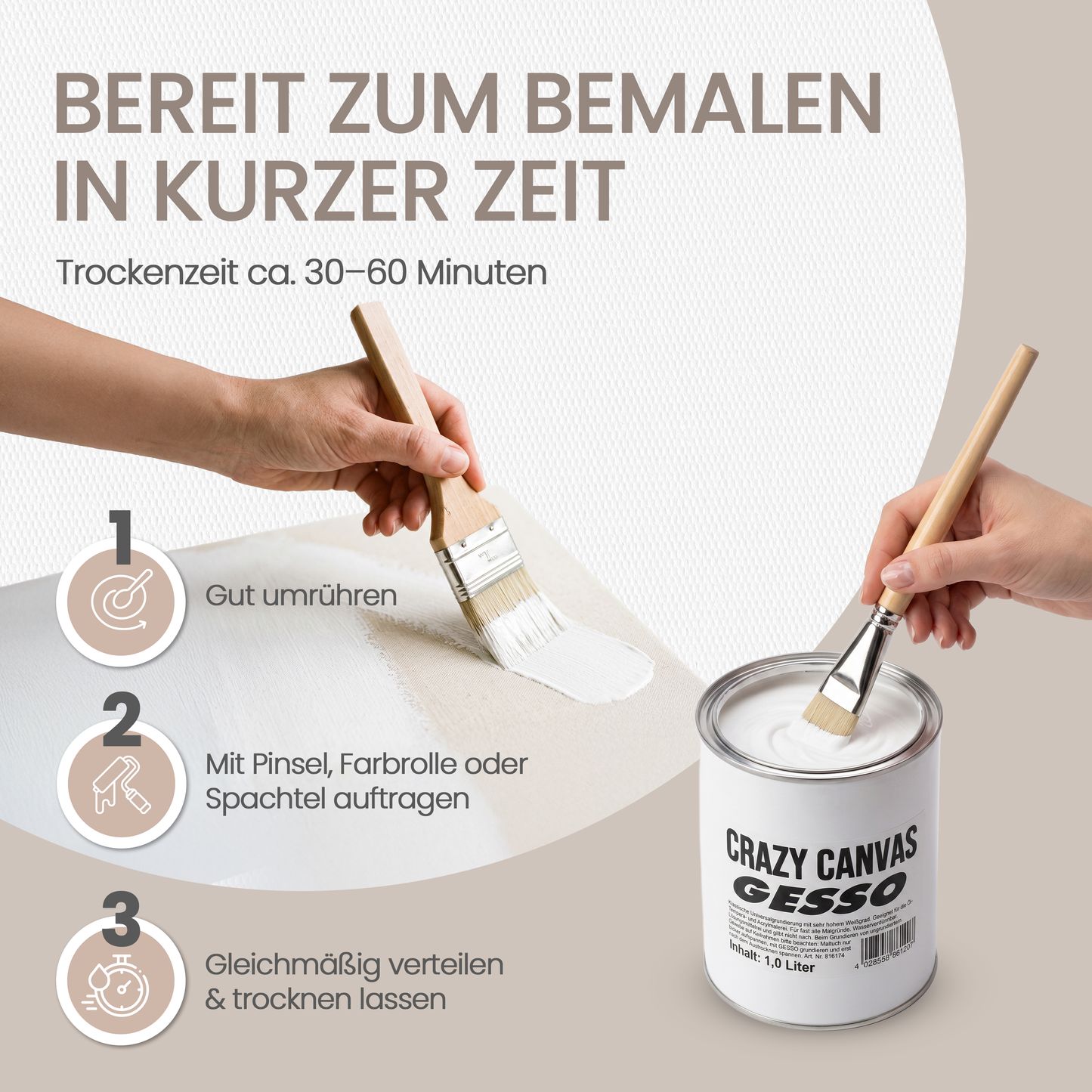 Gesso weiß matt - 1 Liter