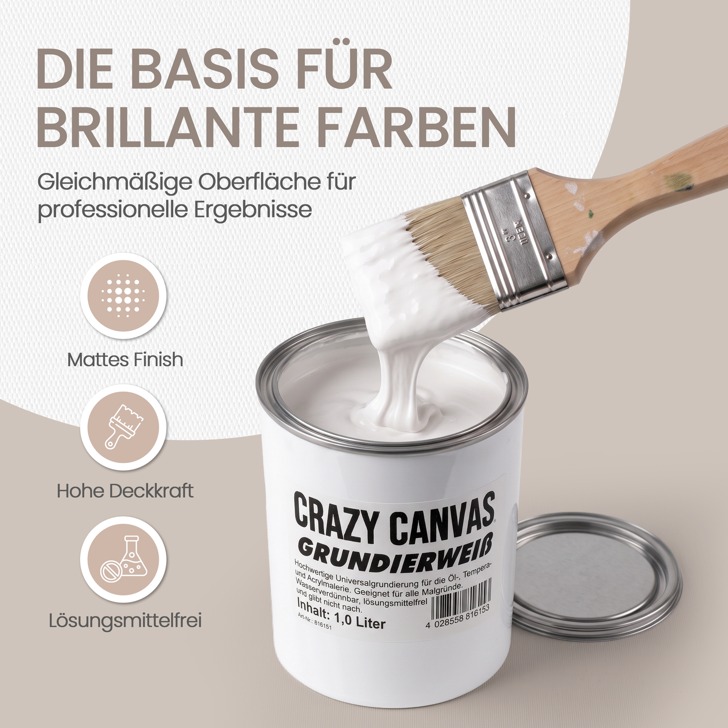 Grundierweiß hochdeckend - 1 Liter
