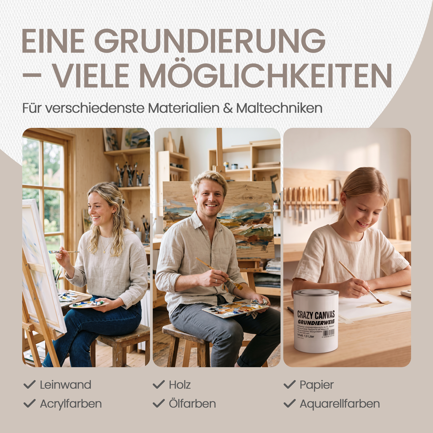 Grundierweiß hochdeckend - 1 Liter