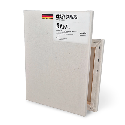 Stretched Canvas RAW Fine Cotton Unprimed, 2-Pack - Made in Germany