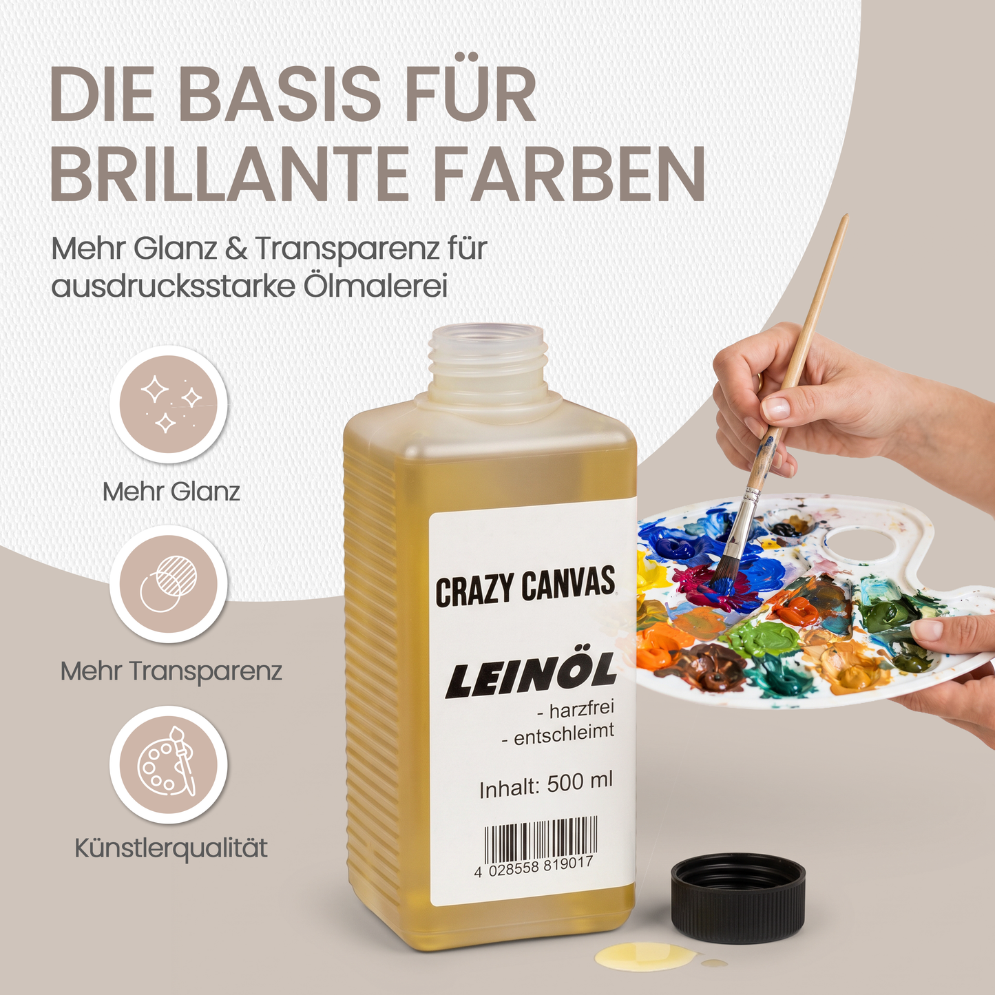 Linseed Oil for Oil Paints - Various Sizes