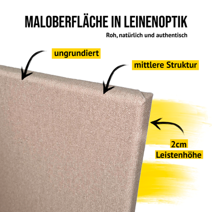 Bespannter Keilrahmen RAW Medium Baumwolle Ungrundiert, 2-Pack - Made in Germany