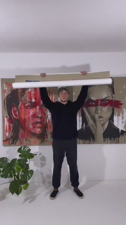 Maltuch Baumwolle Mischgewebe grundiert, mittlere Struktur, 330g/m²