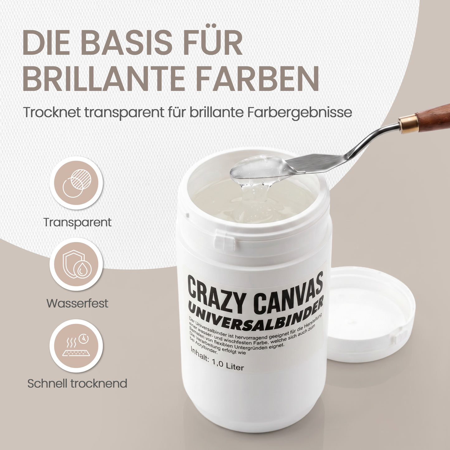 Universalbinder - Allrounder für Acryl, Pigmente, Grundierungen - 1 Liter