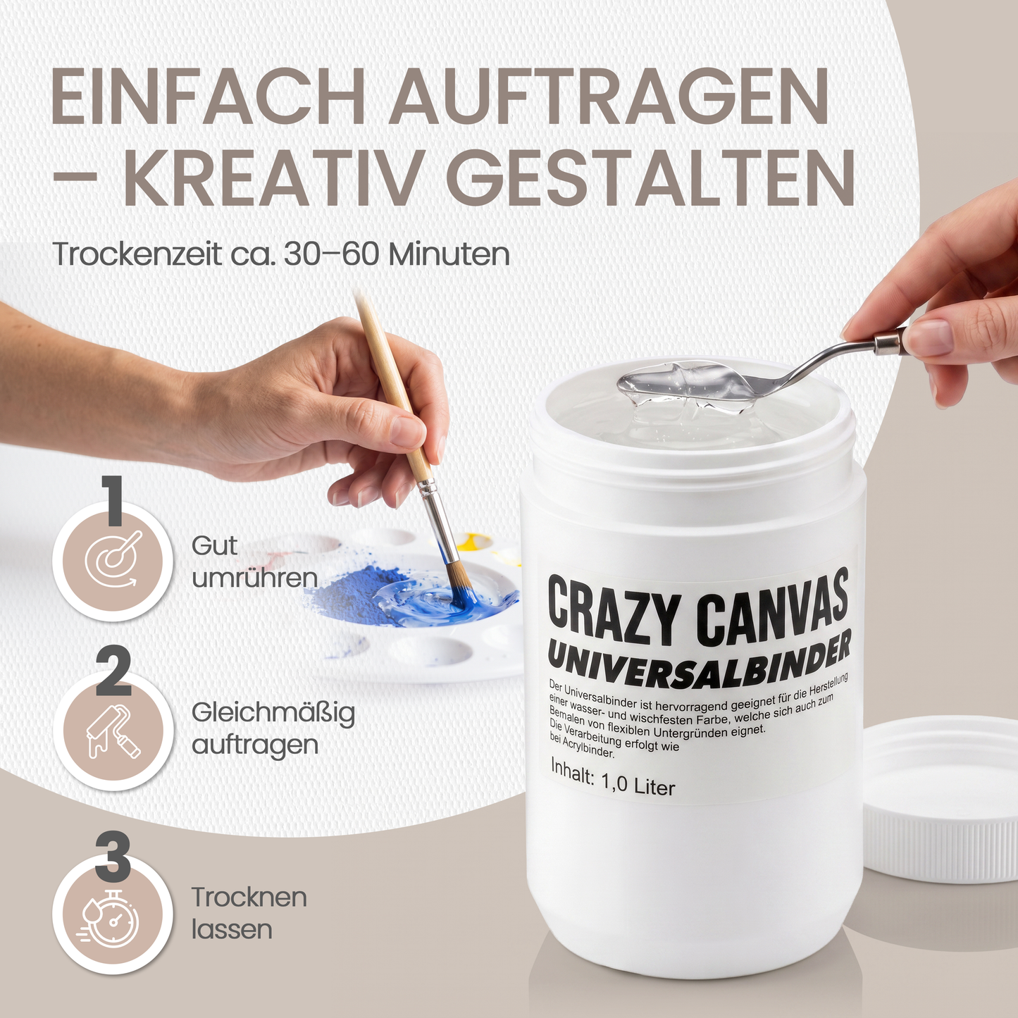 Universalbinder - Allrounder für Acryl, Pigmente, Grundierungen - 1 Liter