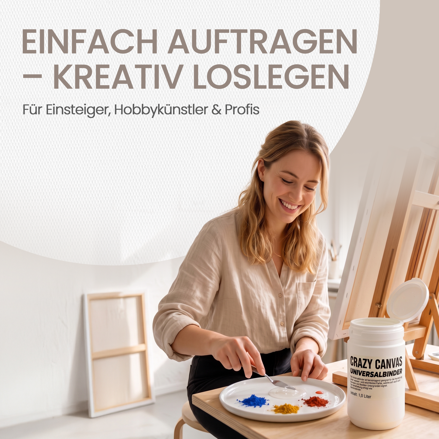 Universalbinder - Allrounder für Acryl, Pigmente, Grundierungen - 1 Liter